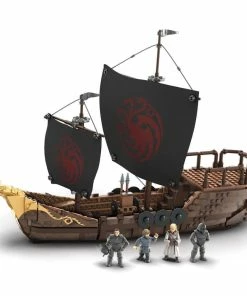 New ???? Mattel - Mega Construx Game Of Thrones Mega Construx Black Series Construction Set Targaryen Warship ????